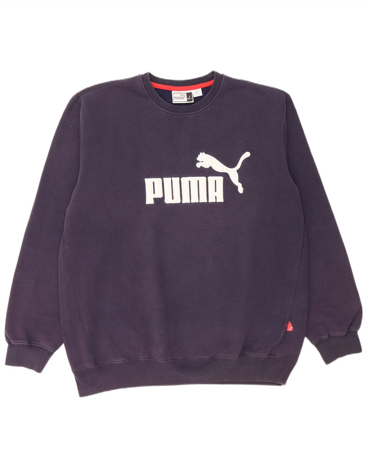 Hanorac grafic pentru bărbați Puma Pulover mare bleumarin