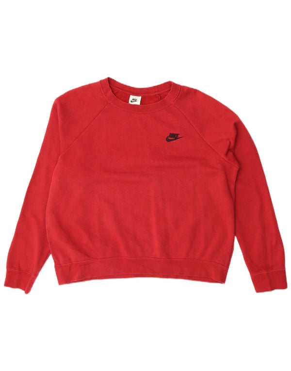 Pulover supradimensionat pentru femei Nike UK 16 Bumbac roșu mare