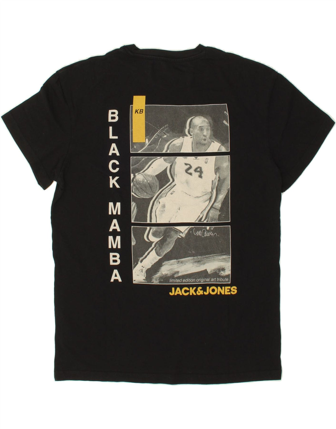 JACK & JONES Mens Graphic T-Shirt Top Medium Black Cotton Vintage Jack & Jones and Second-Hand Jack & Jones from Messina Hembry 
