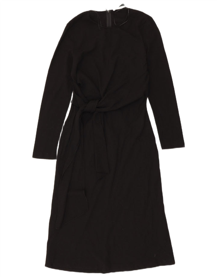 Rochie maxi cu mânecă lungă pentru femei ZARA UK 12 Lână neagră medie
