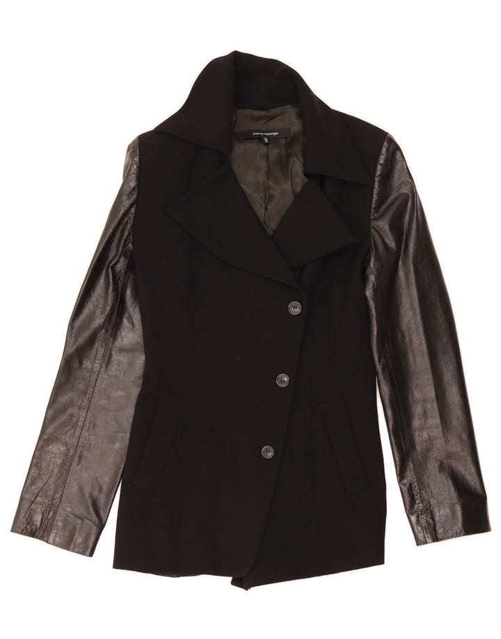 MARCEL MARONGIU Womens 3 Button Blazer Jacket EU 38 Medium Black Wool Vintage Marcel Marongiu and Second-Hand Marcel Marongiu from Messina Hembry 