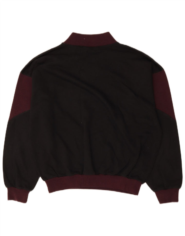 Pulover Vintage pentru bărbați, bumbac color block, mediu negru