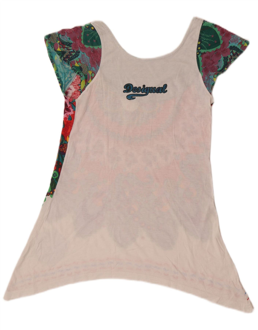 Desigual Womens Asymmetric Tunic Top UK 12 Medium Multicolor