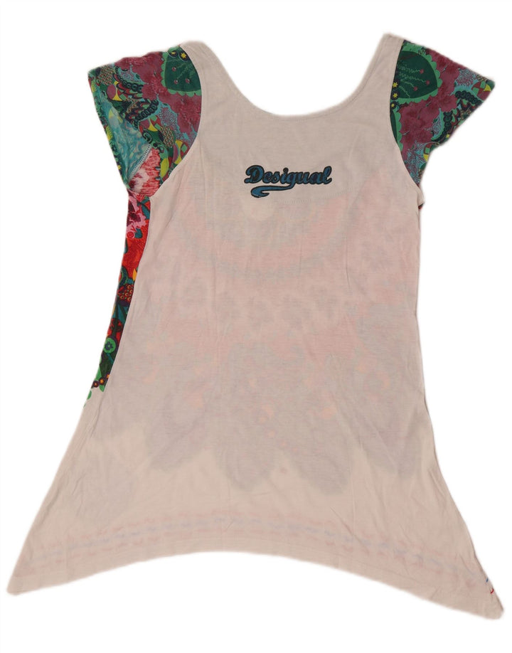 Desigual Womens Asymmetric Tunic Top UK 12 Medium Multicolor