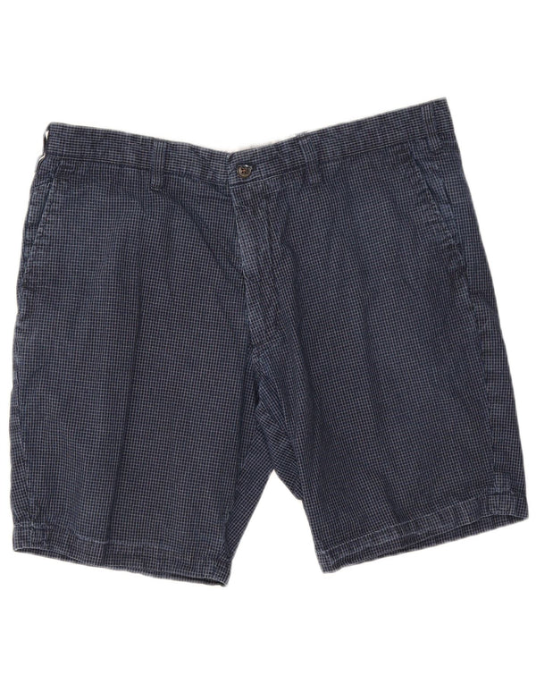 Pantaloni scurți chino pentru bărbați Marks & Spencer W38 XL, din bumbac cu carouri bleumarin