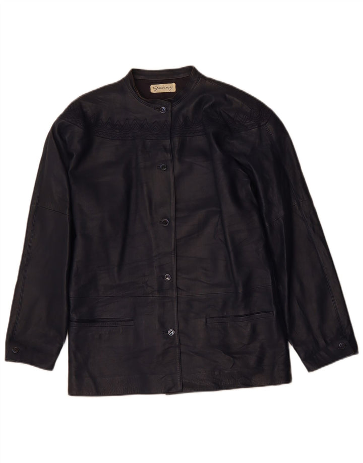 Jachetă de piele supradimensionată pentru femei GENNY EU 34 XS bleumarin