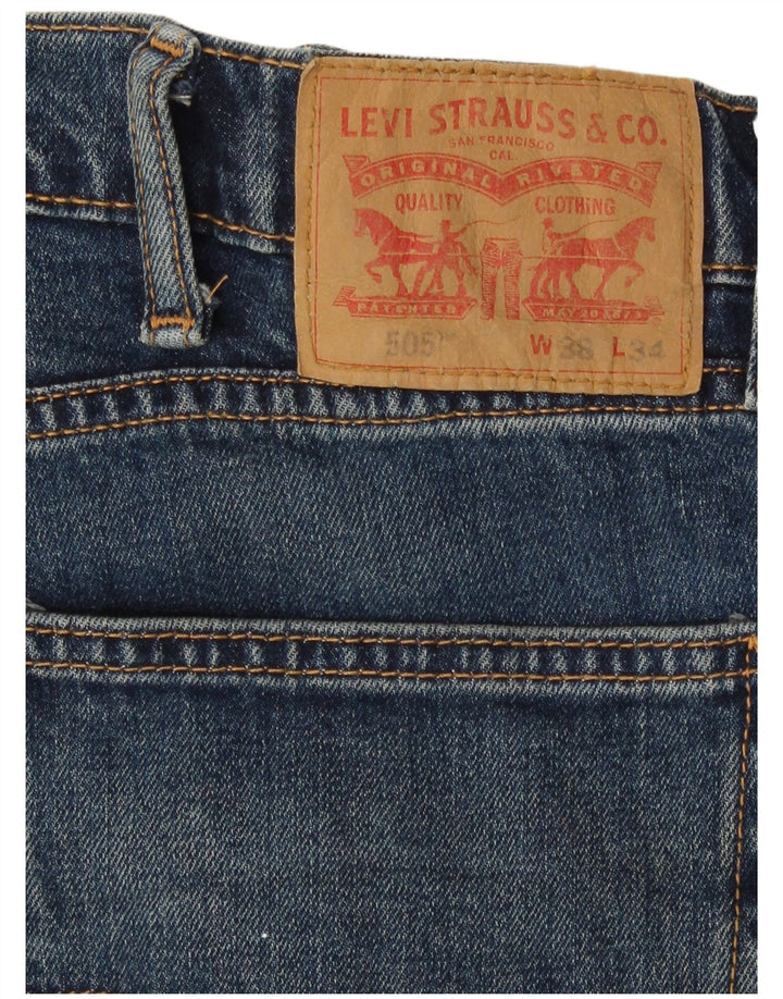 Blugi drepti pentru bărbați Levi's 505 W38 L34 Bumbac albastru