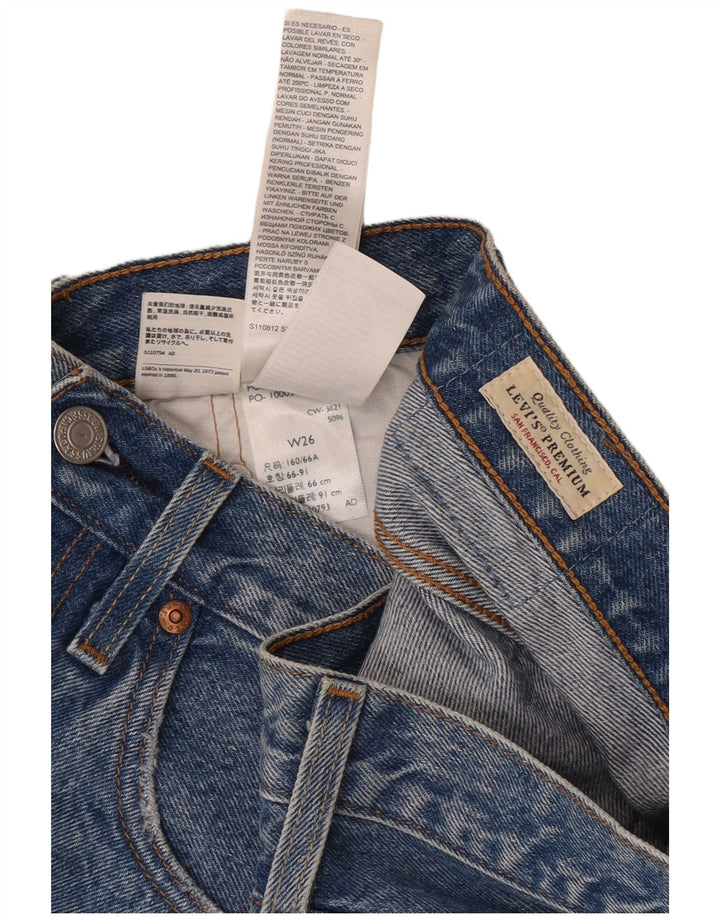 Pantaloni scurți Levi's 501 din denim distressed W26 Small Blue Bumbac