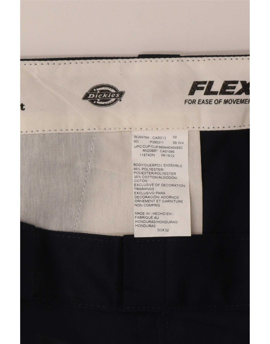 Pantaloni chino drepți pentru bărbați Dickies L50 L32 Poliester bleumarin