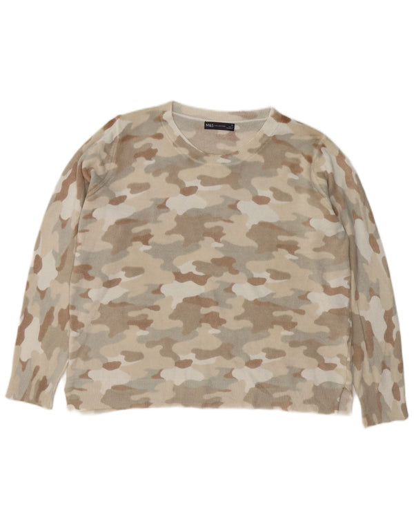 Pulover pentru femei Marks & Spencer cu gât barcă UK 18 XL Camuflaj gri