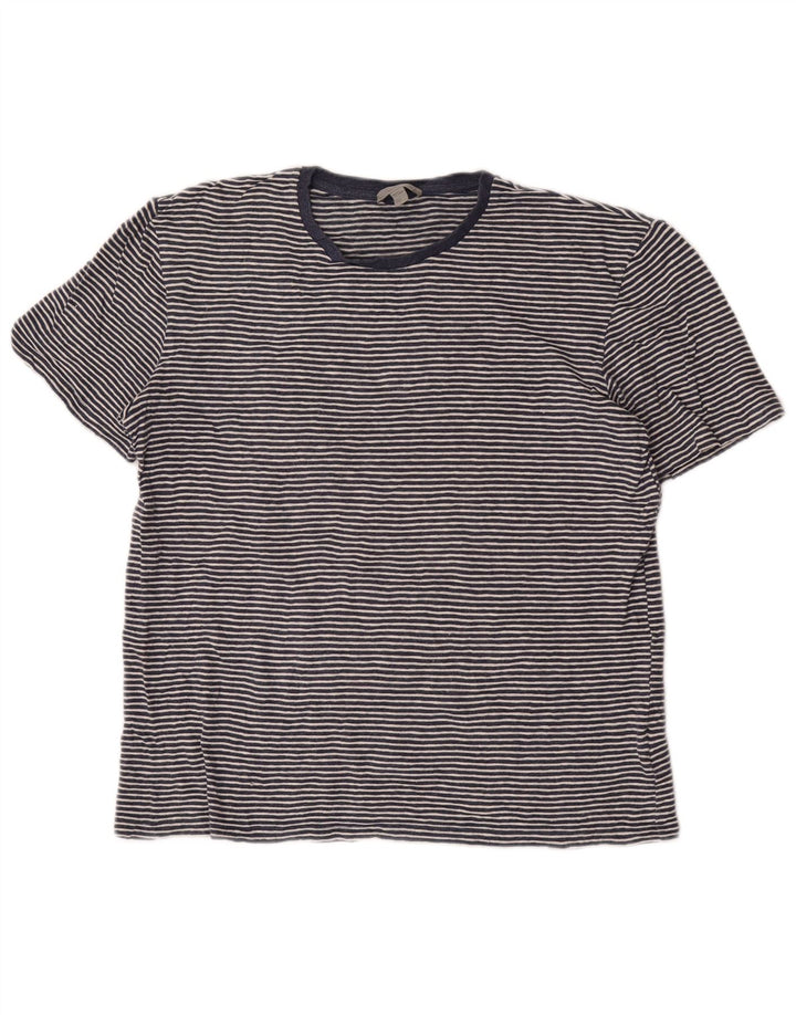 Tricou pentru bărbați Cos Top Medium Blue Striped Bumbac