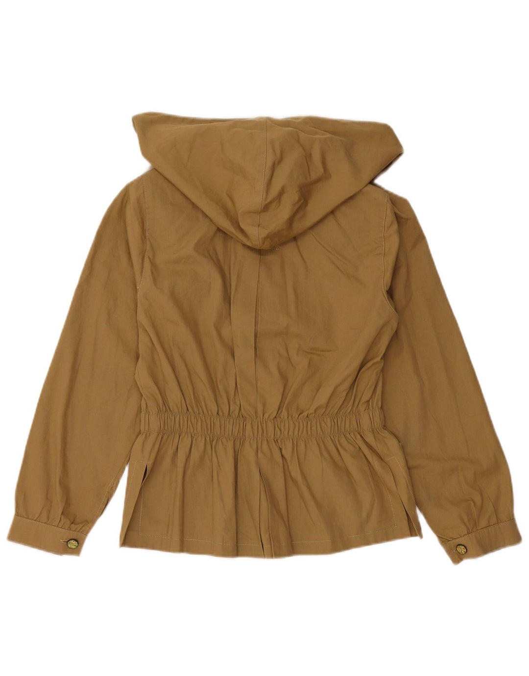 Jachetă pentru femei VINTAGE cu glugă cu 4 nasturi Mărimea 6 2XS bumbac maro