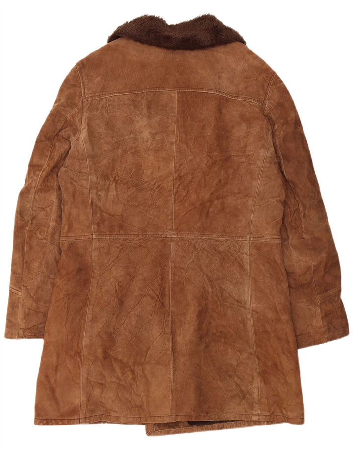 Palton dublu din shearling pentru bărbați VINTAGE IT 54 2XL piele maro
