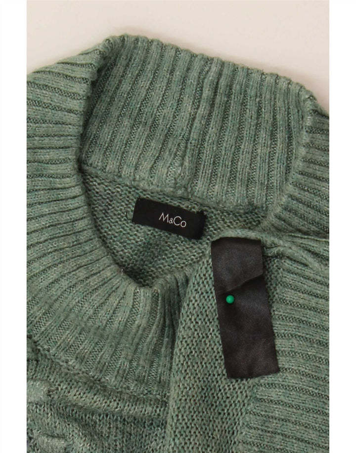 Pulover cu gât țestoasă supradimensionat pentru femei M&Co UK 10 Mic verde