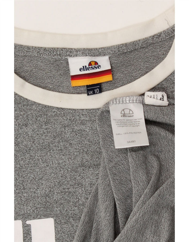 Tricou cu grafică Ellesse pentru femei Top UK 10 Small, gri, poliester cu pete