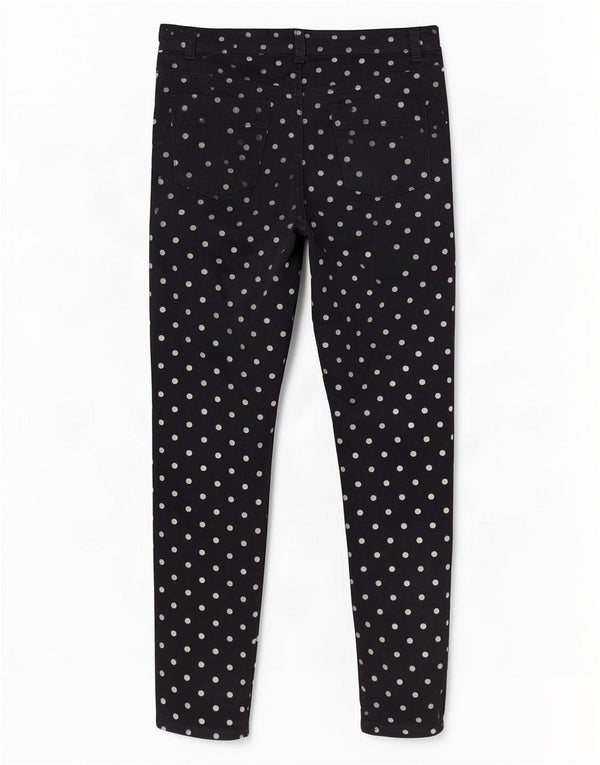Max & Co. Pantaloni casual subțiri pentru femei UK 8 Small W28 L31 Black Spotted