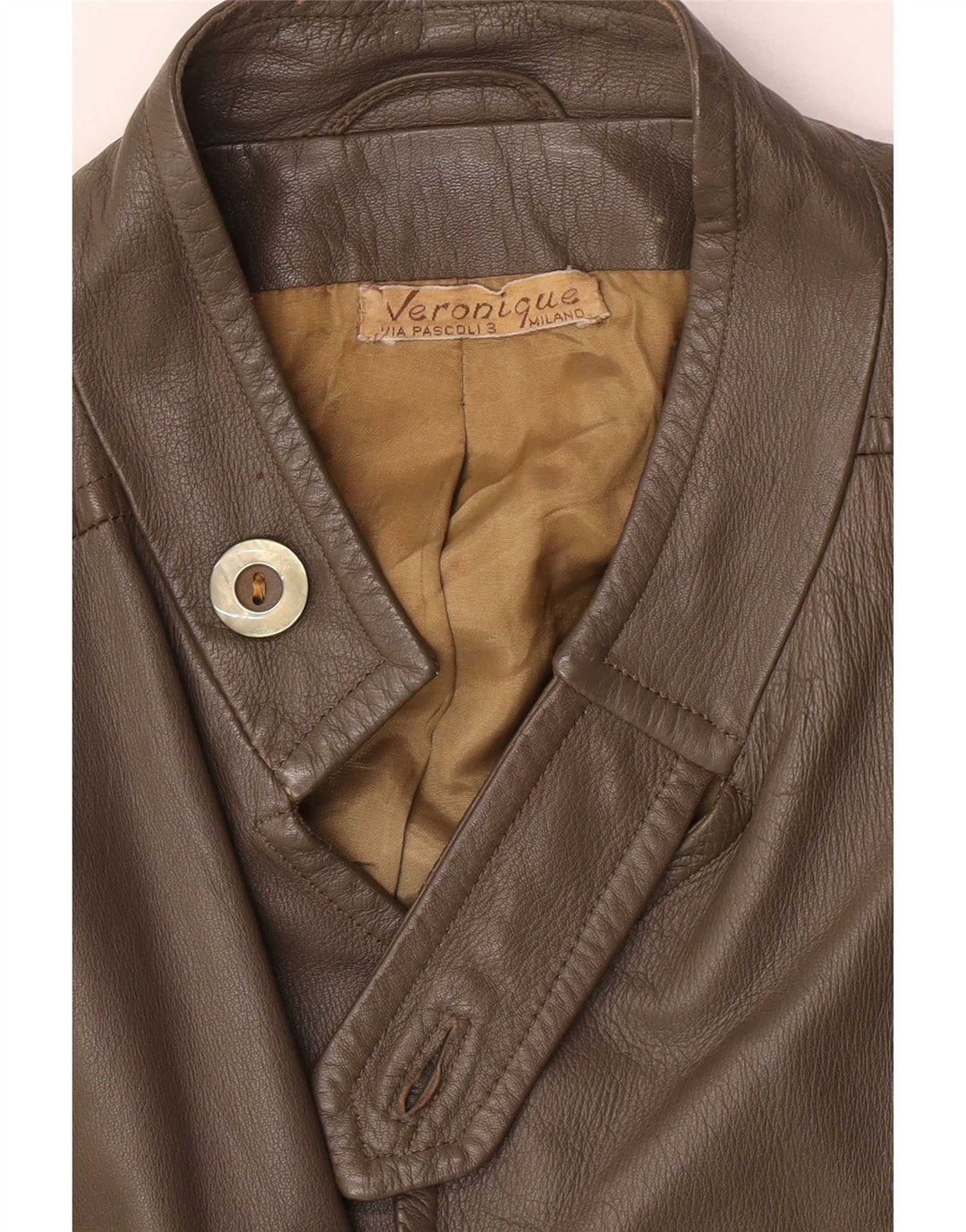 Geacă de piele vintage pentru femei IT 48 XL kaki