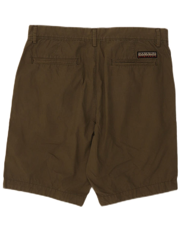 Napapijri Mens Chino Shorts Medium W32 Khaki Bumbac