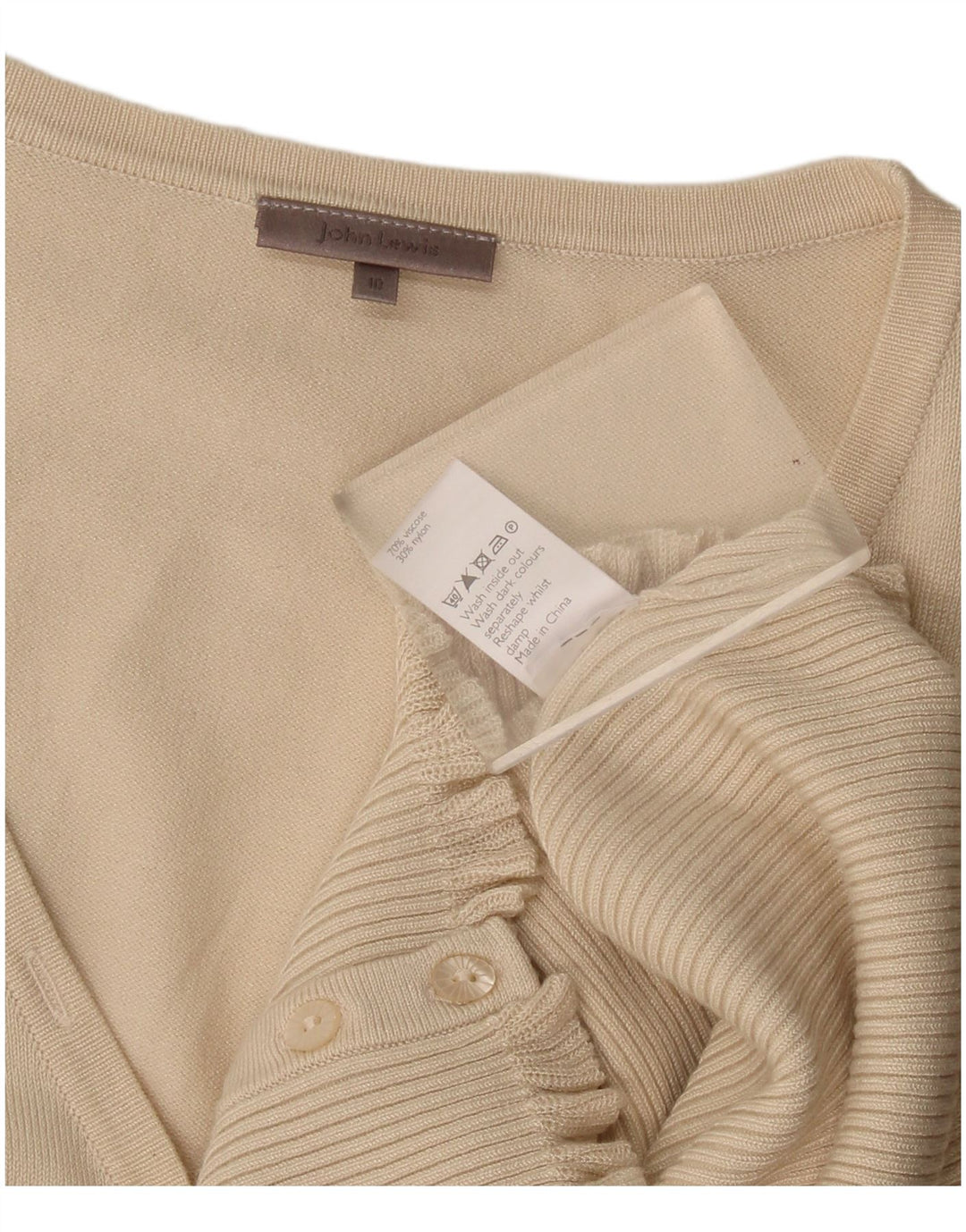 Pulover cardigan pentru femei John Lewis UK 10 mic bej viscoză