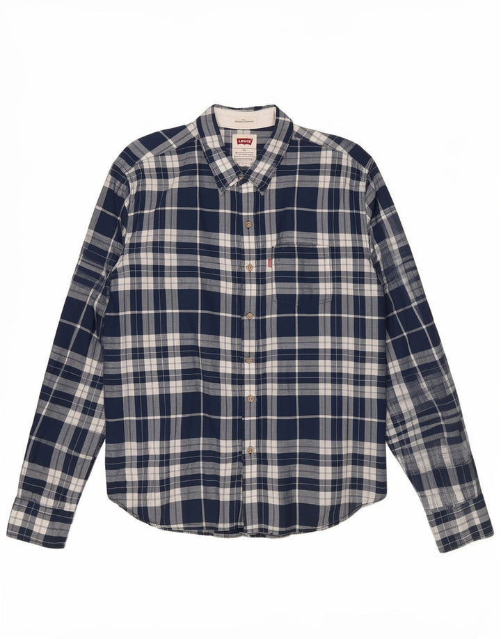 Cămașă pentru bărbați Levi's 2XL, albastru, in carouri