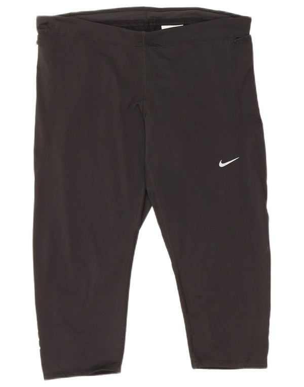 Pantaloni de trening Nike Dri Fit Capri pentru femei UK 16 Poliester negru mare