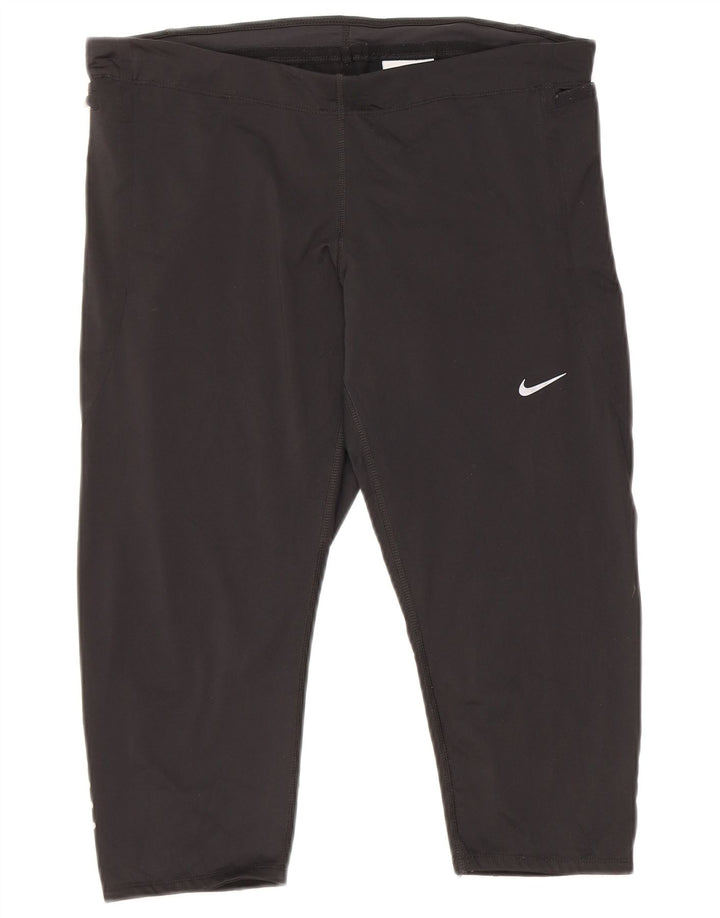 Pantaloni de trening Nike Dri Fit Capri pentru femei UK 16 Poliester negru mare