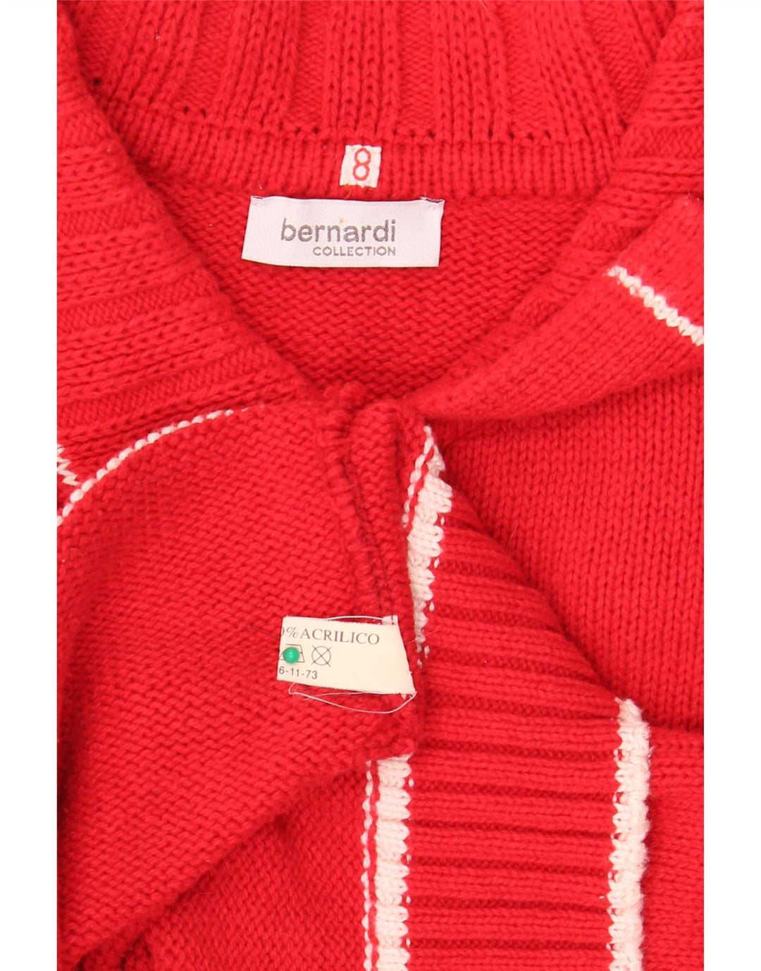 Pulover cardigan cu fermoar complet pentru femei Bernardi US 8, bumbac roșu mediu