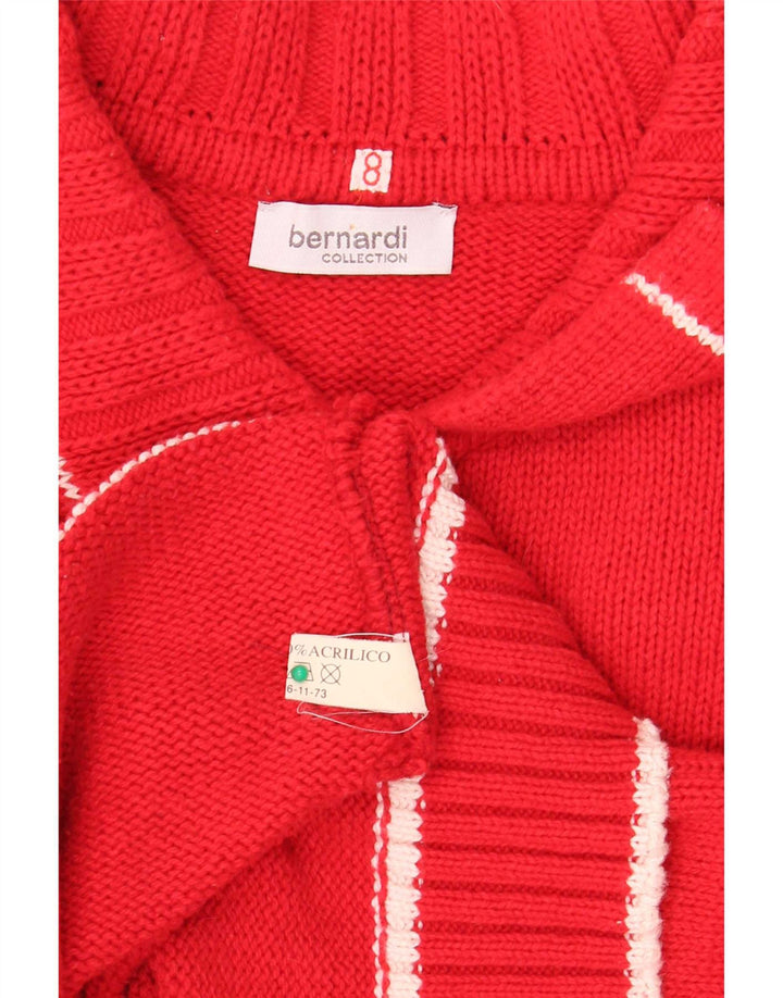Pulover cardigan cu fermoar complet pentru femei Bernardi US 8, bumbac roșu mediu