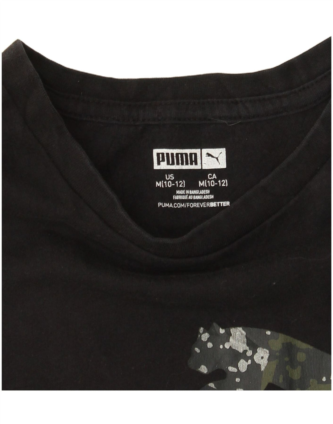 Tricou grafic PUMA fete Top 10-11 ani mediu negru