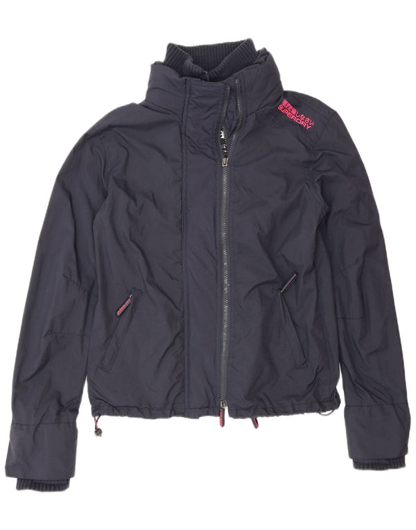 Jachetă Windbreaker pentru femei Superdry UK 16 mare nailon bleumarin