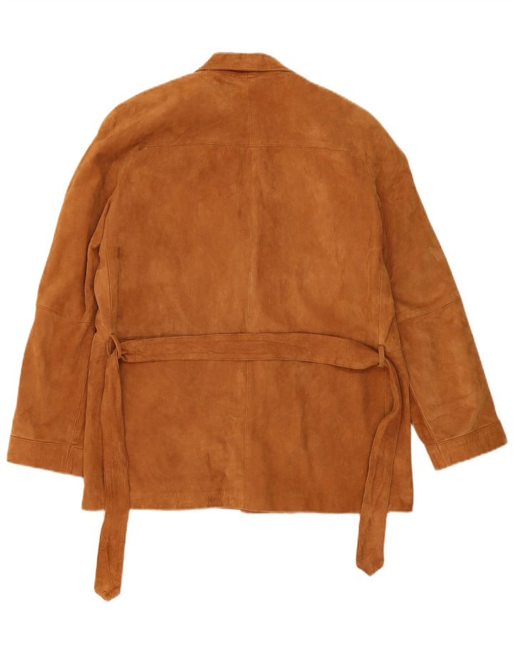 Vintage Womens 2 Buttons Suede Blazer Jacket IT 44 Medium Brown