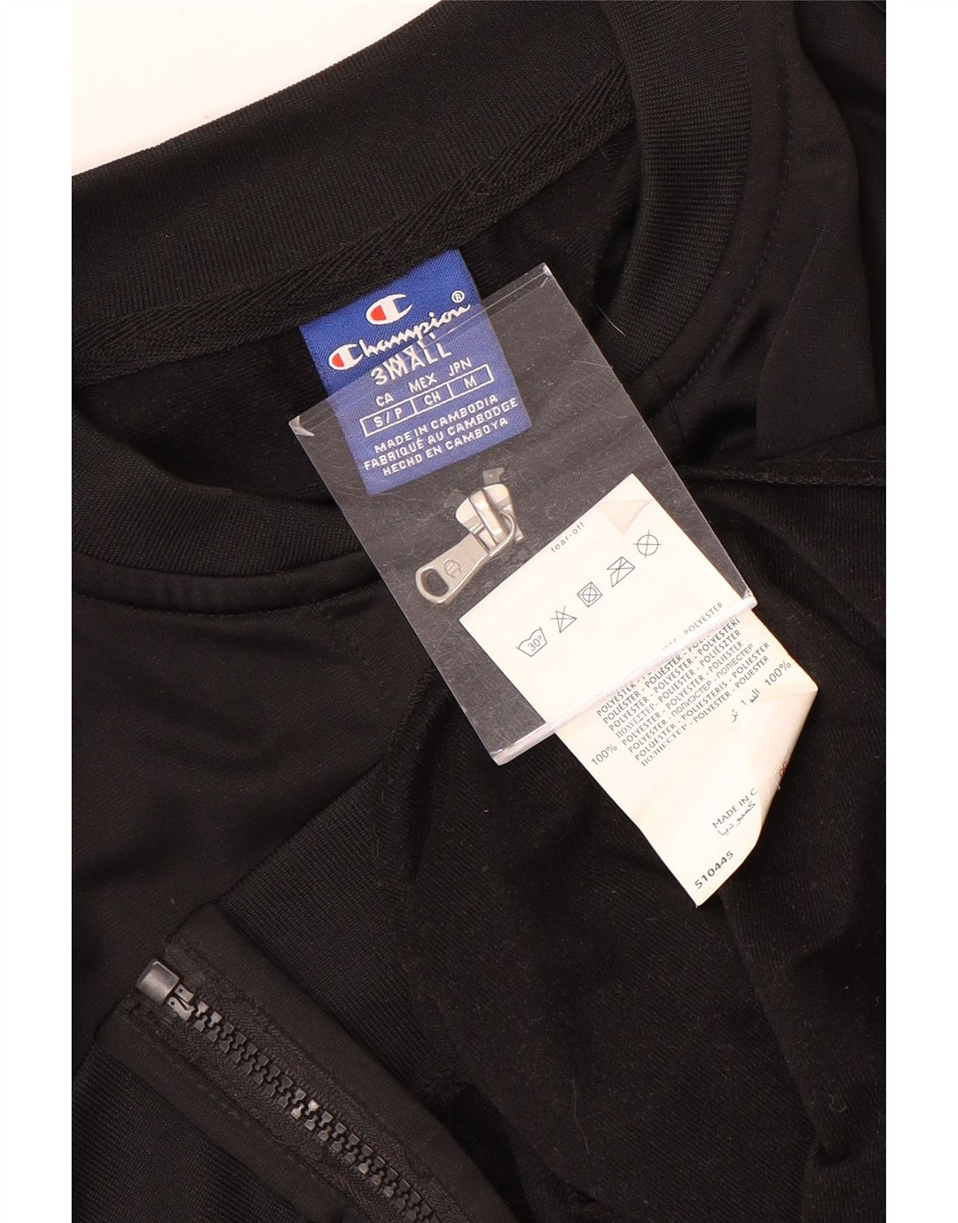 Jachetă de top pentru trening pentru femei Champion Crop Graphic UK 10 Small Black