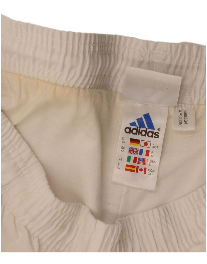 Pantaloni de trening Adidas pentru femei UK 14, mare, alb, poliester