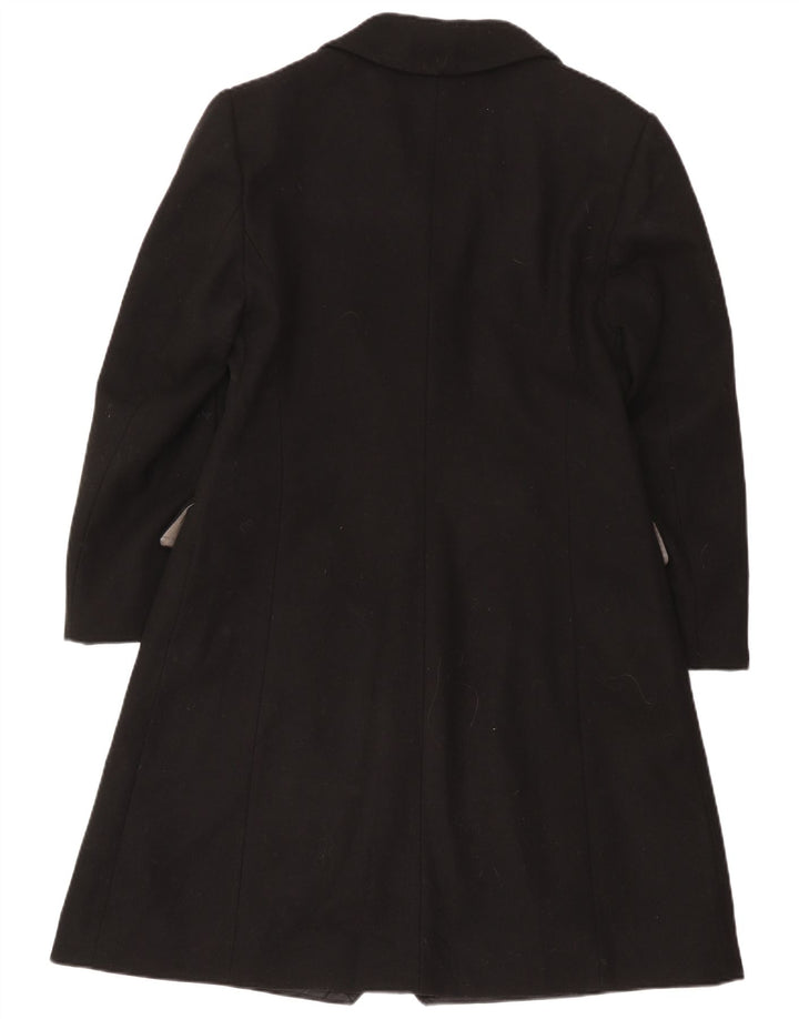 Linea Donna Womens Overcoat UK 22 3XL Black Virgin Wool