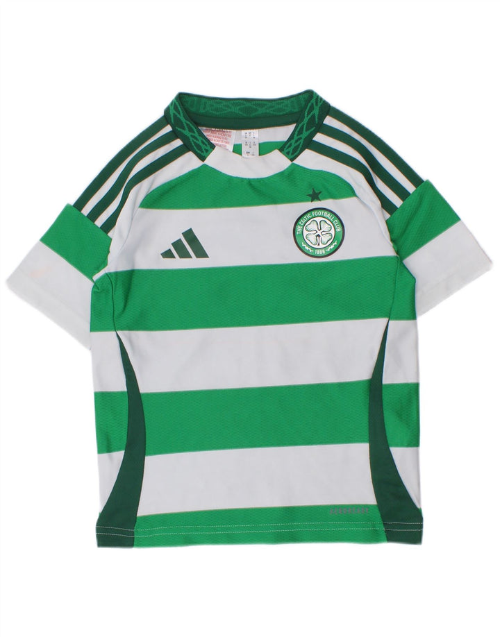 Tricou grafic pentru băieți Adidas Top 4-5 ani Poliester cu dungi verzi
