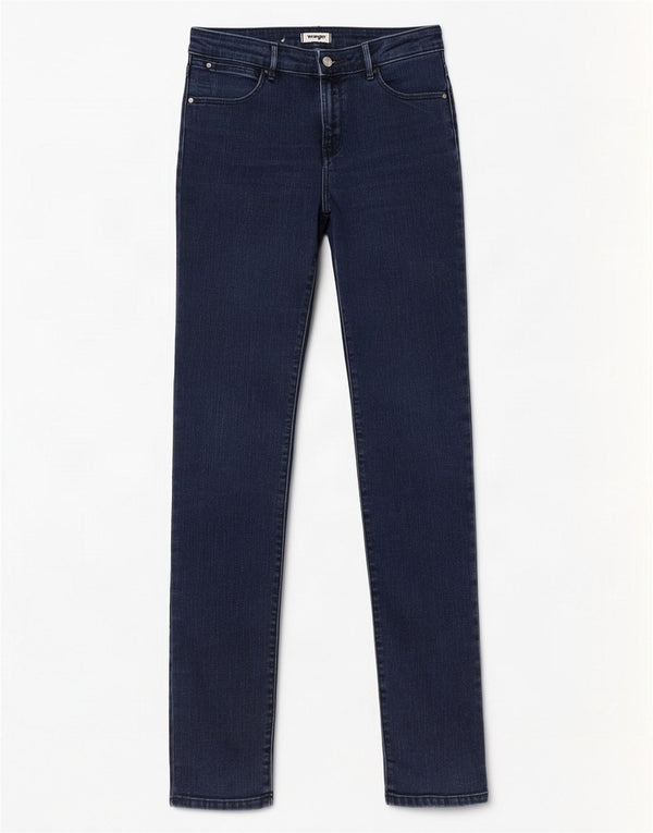 Blugi slim pentru femei Wrangler W28 L34 bumbac bleumarin