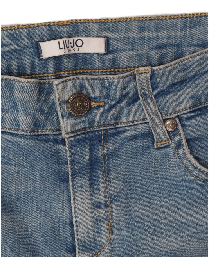 Blugi skinny de damă Liu Jo W28 L27 albastru geometric