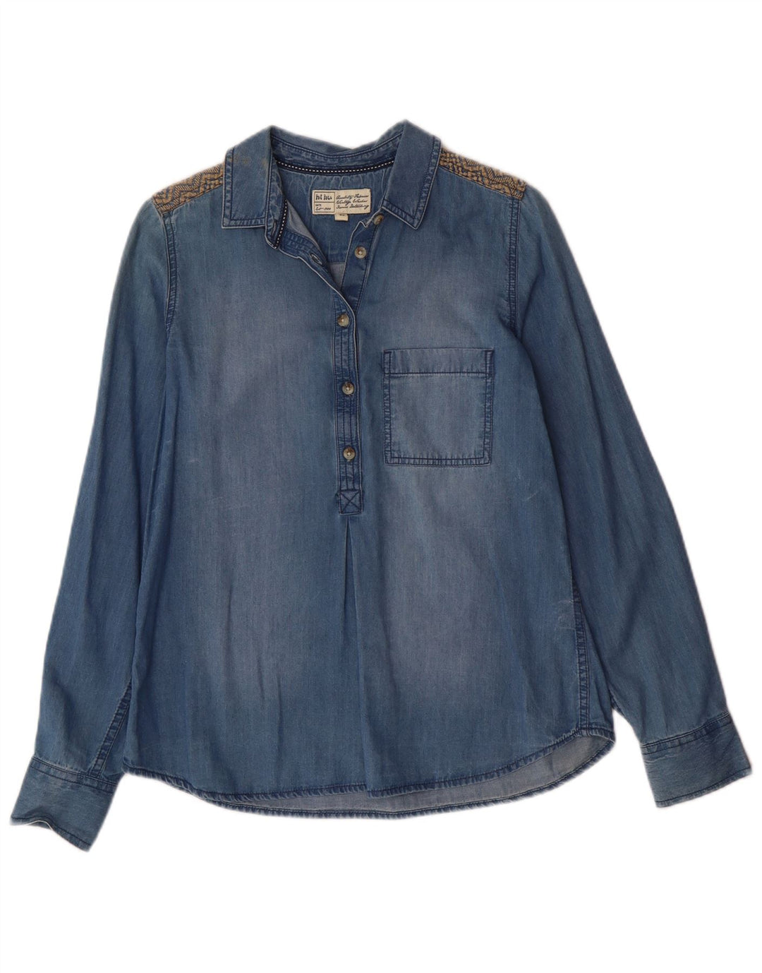 Cămașă Pulover Denim pentru Femei Fat Face UK 12 Medium Blue Bumbac Bohemian