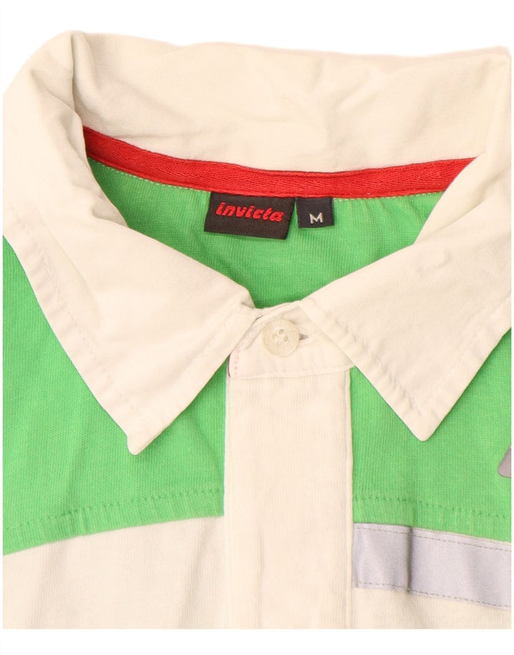 Tricou polo INVICTA pentru bărbați, bumbac color bloc verde mediu