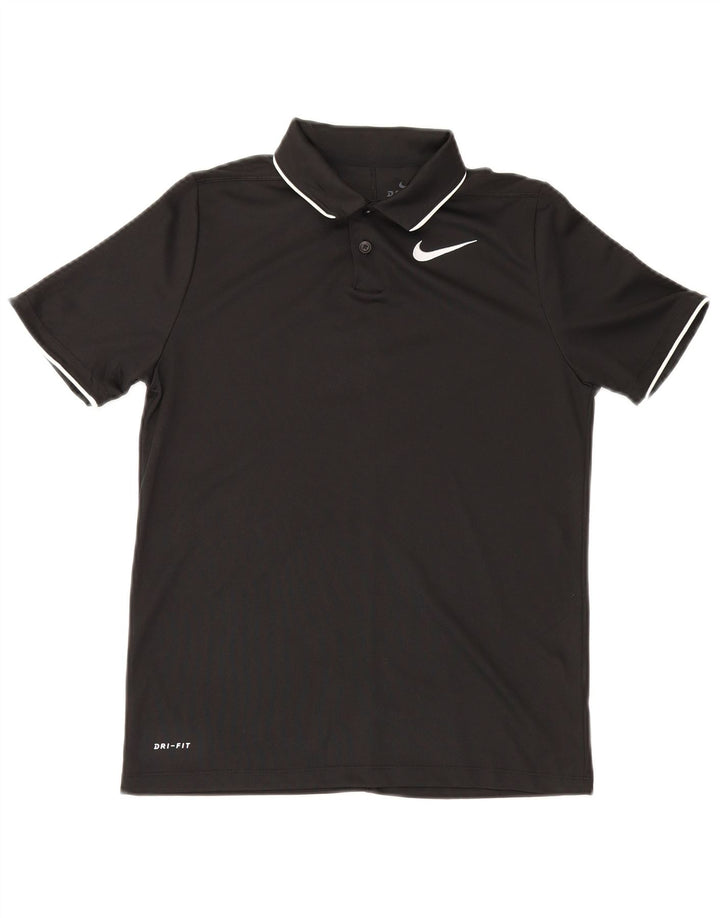 Tricou polo Nike Dri Fit pentru băieți 12-13 ani Poliester negru mare