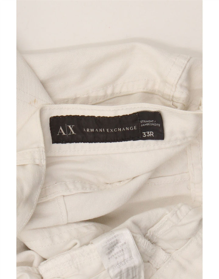 Blugi slim pentru bărbați Armani Exchange L33 L28 Bumbac alb
