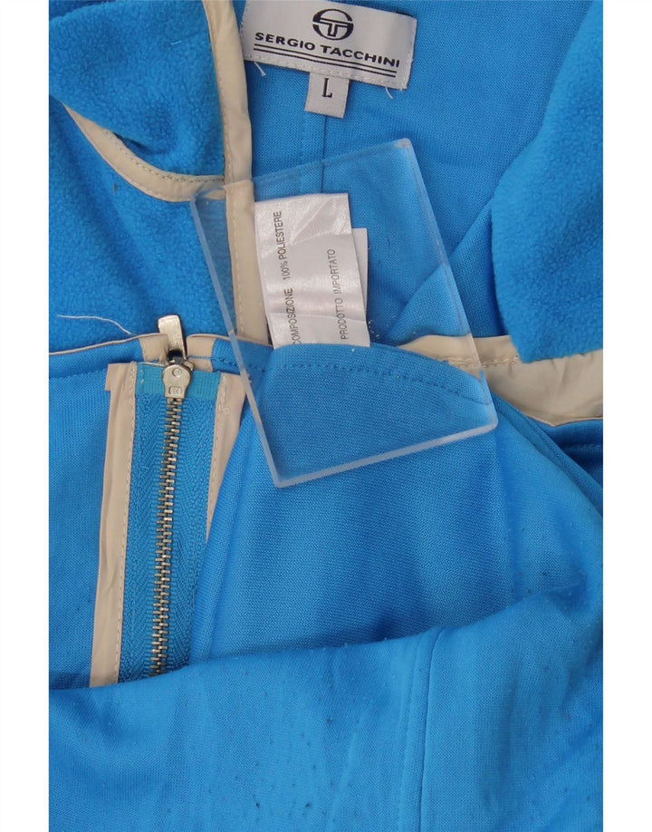 SERGIO TACCHINI Jachetă polară pentru femei UK 14 Poliester mare cu dungi albastre