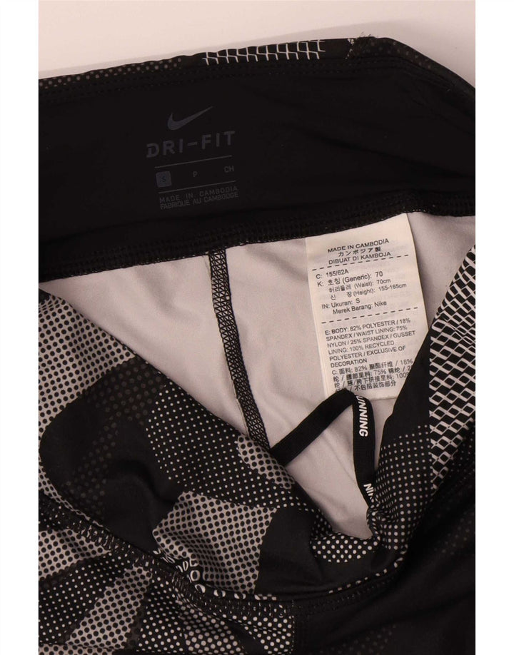 Leggings Nike Graphic Capri pentru femei UK 8 Small Negru Floral Poliester