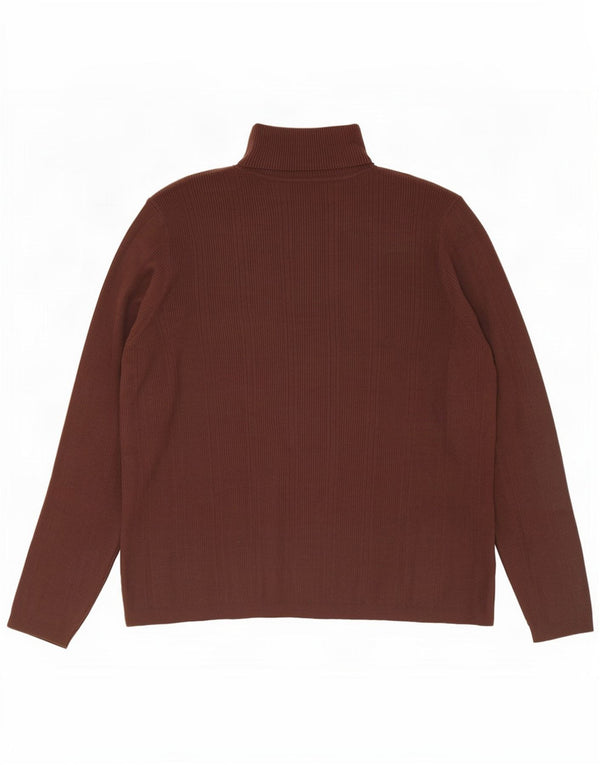 Bluză pentru femei Marks & Spencer, cu gât rulat, UK 24 4XL, maro, viscoză