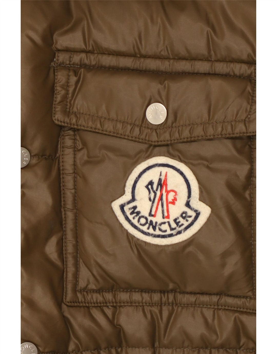 Jachetă căptușită cu glugă grafic Moncler pentru bărbați Mărimea 5 2XL Kaki Poliamidă