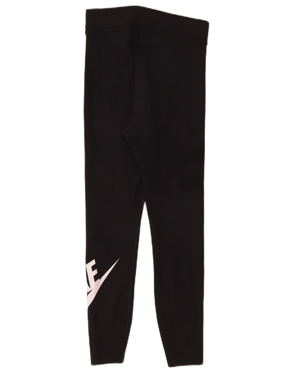 Leggings grafic Nike pentru femei UK 12, bumbac mediu negru