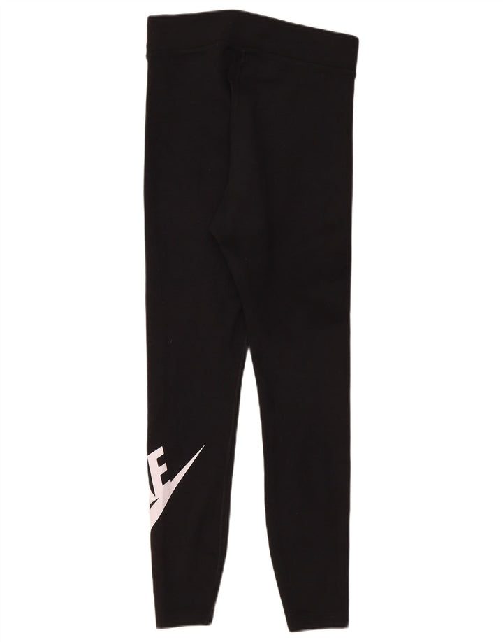 Leggings grafic Nike pentru femei UK 12, bumbac mediu negru