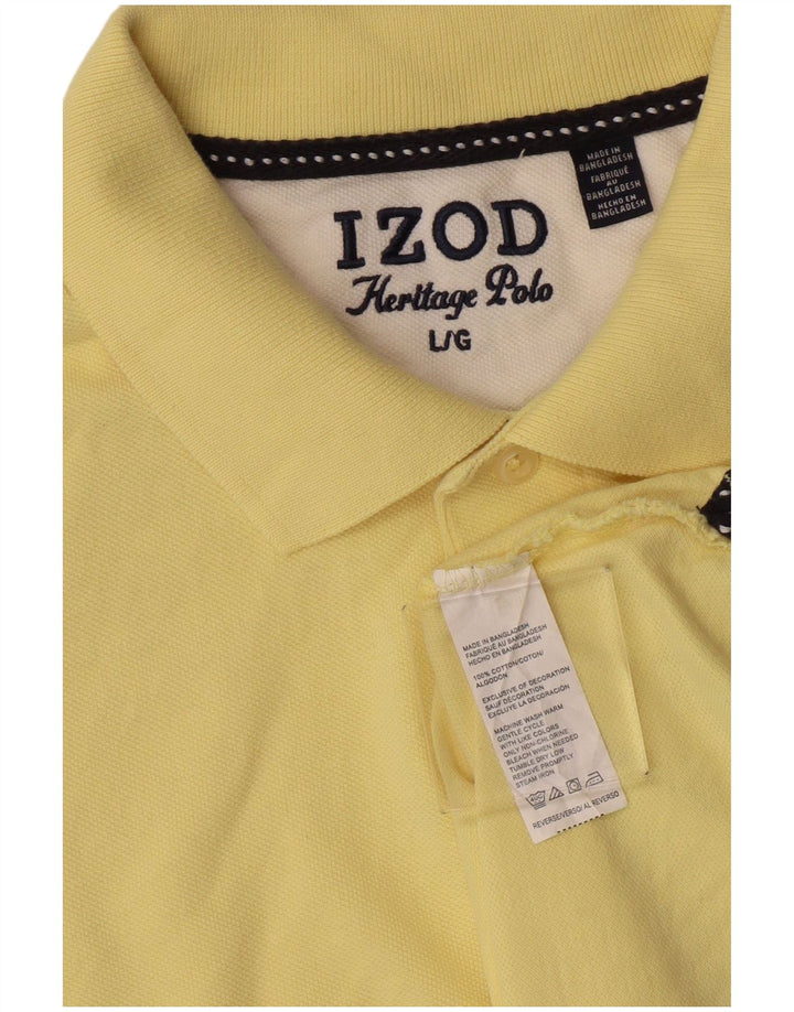 Tricou polo Izod pentru bărbați, bumbac galben mare
