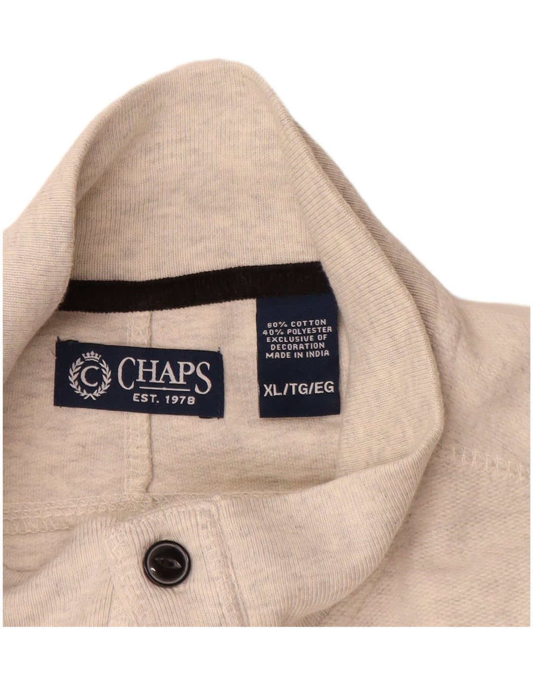 Pulover pentru bărbați Chaps, cu gât cu nasturi, XL, bumbac color bloc