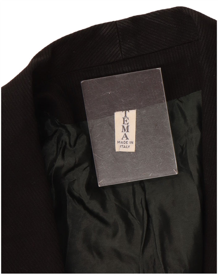 Jachetă Vintage pentru femei Crop Open Blazer IT 48 XL Negru